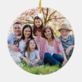 Custom Double Sided Family Two Photo Christmas Keramik Ornament (Hinten)