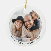 Custom Double Sided Family Two Photo Christmas Keramik Ornament (Vorne)