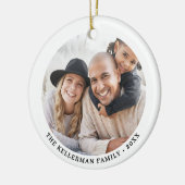 Custom Double Sided Family Two Photo Christmas Keramik Ornament (Links)
