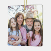 Custom Double Sided Family Two Photo Christmas Keramikornament (Links)