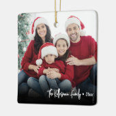 Custom Double Sided Family Two Photo Christmas Keramikornament (Links)