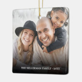 Custom Double Sided Family Two Photo Christmas Keramikornament (Links)