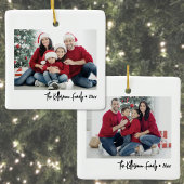 Custom Double Sided Family Two Photo Christmas Keramikornament