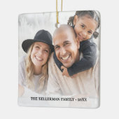 Custom Double Sided Family Two Photo Christmas Keramikornament (Links)