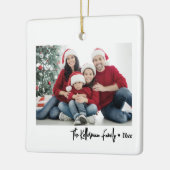 Custom Double Sided Family Two Photo Christmas Keramikornament (Links)