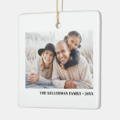 Custom Double Sided Family Two Photo Christmas Keramikornament (Links)