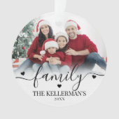 Custom Double Sided Family Two Photo Christmas Ornament (Vorderseite)
