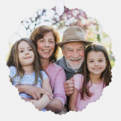 Custom Double Sided Family Two Photo Christmas Ornament Karte (Vorderseite)