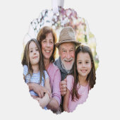 Custom Double Sided Family Two Photo Christmas Ornament Karte (Links)