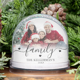 Custom Double Sided Family Two Photo Christmas Schneekugeln