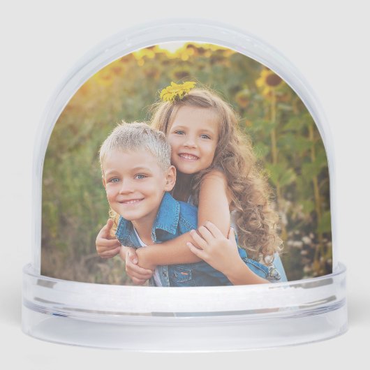 Custom Double Sided Family Two Photo Schneekugeln (Vorderseite)