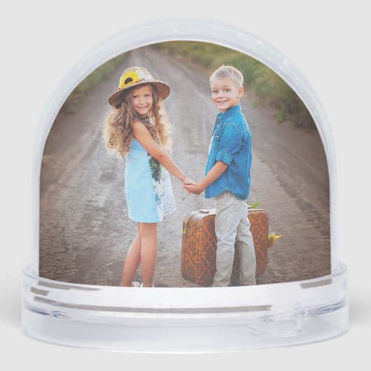 Custom Double Sided Family Two Photo Schneekugeln (Rückseite)