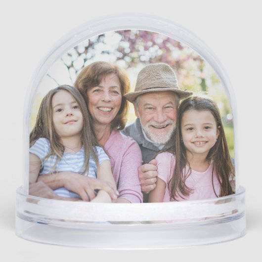 Custom Double Sided Family Two Photo Schneekugeln (Vorderseite)