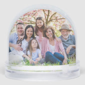 Custom Double Sided Family Two Photo Schneekugeln (Rückseite)