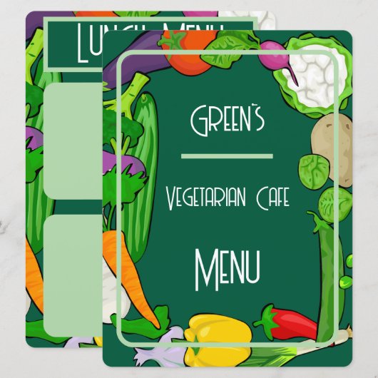 Custom Double Sided Flat Menu Template Menükarte (Vorne/Hinten)