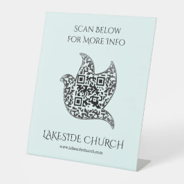 Custom Dove Sign Church | QR-Code Sockelschild