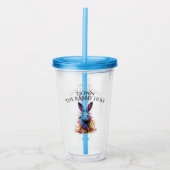 Custom Down Down Rabbit Hole Blue Bunny Acryltrinkbecher (Vorderseite)
