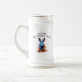 Custom Down Down Rabbit Hole Blue Bunny Bierglas (Links)