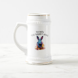 Custom Down Down Rabbit Hole Blue Bunny Bierglas