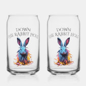 Custom Down Down Rabbit Hole Blue Bunny Dosenglas (Vorderseite)