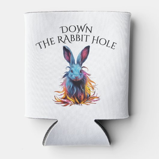 Custom Down Down Rabbit Hole Blue Bunny Dosenkühler (Vorderseite)