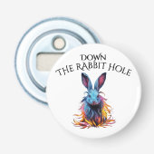 Custom Down Down Rabbit Hole Blue Bunny Flaschenöffner (Vorderseite)