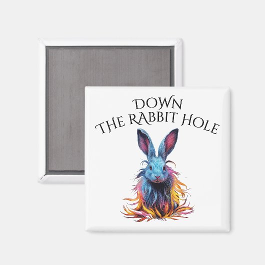 Custom Down Down Rabbit Hole Blue Bunny Magnet (Vorderseite/Rückseite)