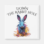 Custom Down Down Rabbit Hole Blue Bunny Magnet (Vorne)