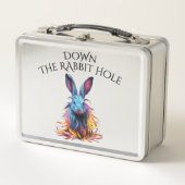 Custom Down Down Rabbit Hole Blue Bunny Metall Brotdose (Vorderseite)
