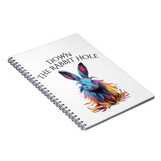 Custom Down Down Rabbit Hole Blue Bunny Notizblock (Rechte Seite)