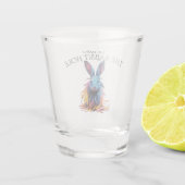 Custom Down Down Rabbit Hole Blue Bunny Schnapsglas (Rückseite)