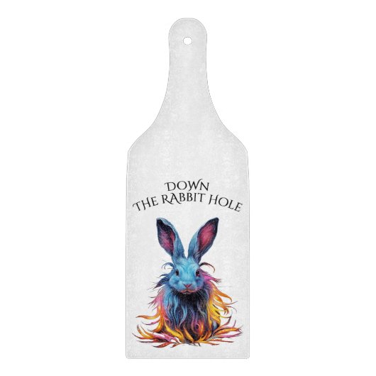 Custom Down Down Rabbit Hole Blue Bunny Schneidebrett (Vorderseite)