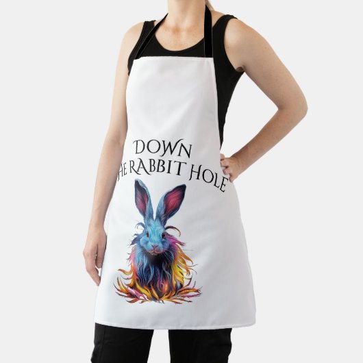 Custom Down Down Rabbit Hole Blue Bunny Schürze (InSitu)