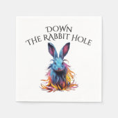 Custom Down Down Rabbit Hole Blue Bunny Serviette (Vorderseite)