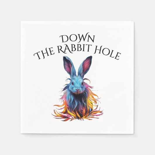 Custom Down Down Rabbit Hole Blue Bunny Serviette (Vorderseite)