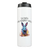 Custom Down Down Rabbit Hole Blue Bunny Thermosbecher (Vorderseite)