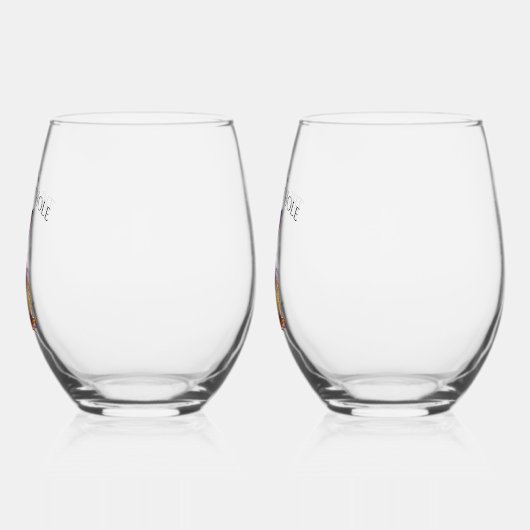 Custom Down Down Rabbit Hole Blue Bunny Weinglas Ohne Stiel (Links)