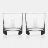 Custom Down Down Rabbit Hole Blue Bunny Whiskyglas (Rückseite)