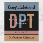 Custom DPT Doctor of Physical Therapy Abschluss Weinetikett (Einzelnes Label)