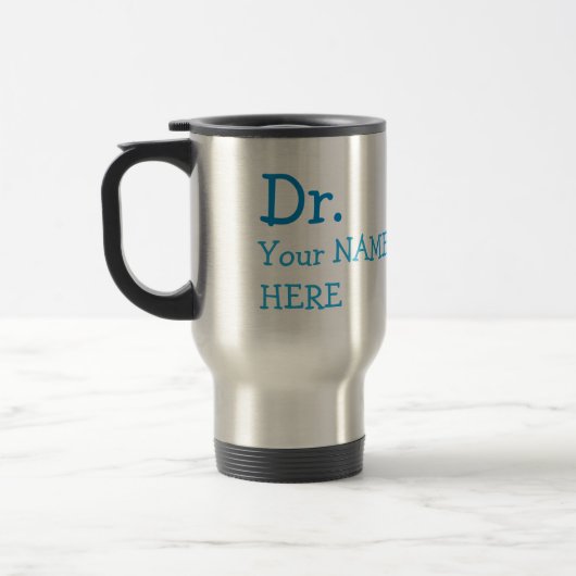 Custom Dr. (Ihr Name) PhD Abschluss Kaffeemaschine Reisebecher (Links)