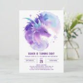 Custom Dragon Birthday Einladung (Stehend Vorderseite)