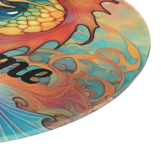 Custom Dragon Glass Cutting Board V02 Schneidebrett (Ecke)