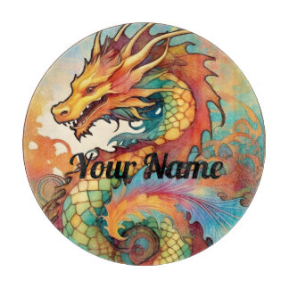 Custom Dragon Glass Cutting Board V02 Schneidebrett