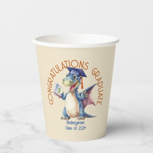 Custom Dragon Kindergarten Graduate, 8oz Paper Cup Pappbecher (Vorderseite)