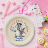 Custom Dragon Kindergarten Graduate Pappteller (Party)