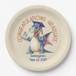Custom Dragon Kindergarten Graduate Pappteller