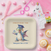 Custom Dragon Kindergarten Graduate Square Pappteller (Party)