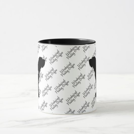 CUSTOM Drahthaar Zeigen Griffon Dog Silhouette Tasse (Zentrum)