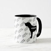 CUSTOM Drahthaar Zeigen Griffon Dog Silhouette Tasse (VorderseiteRechts)