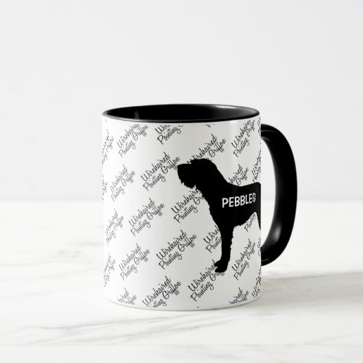CUSTOM Drahthaar Zeigen Griffon Dog Silhouette Tasse (VorderseiteRechts)